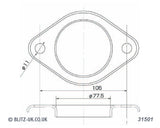 Exhaust Gasket - 31501 - 76mm Bore - 2 bolt fixing, 13mm x 104mm centres